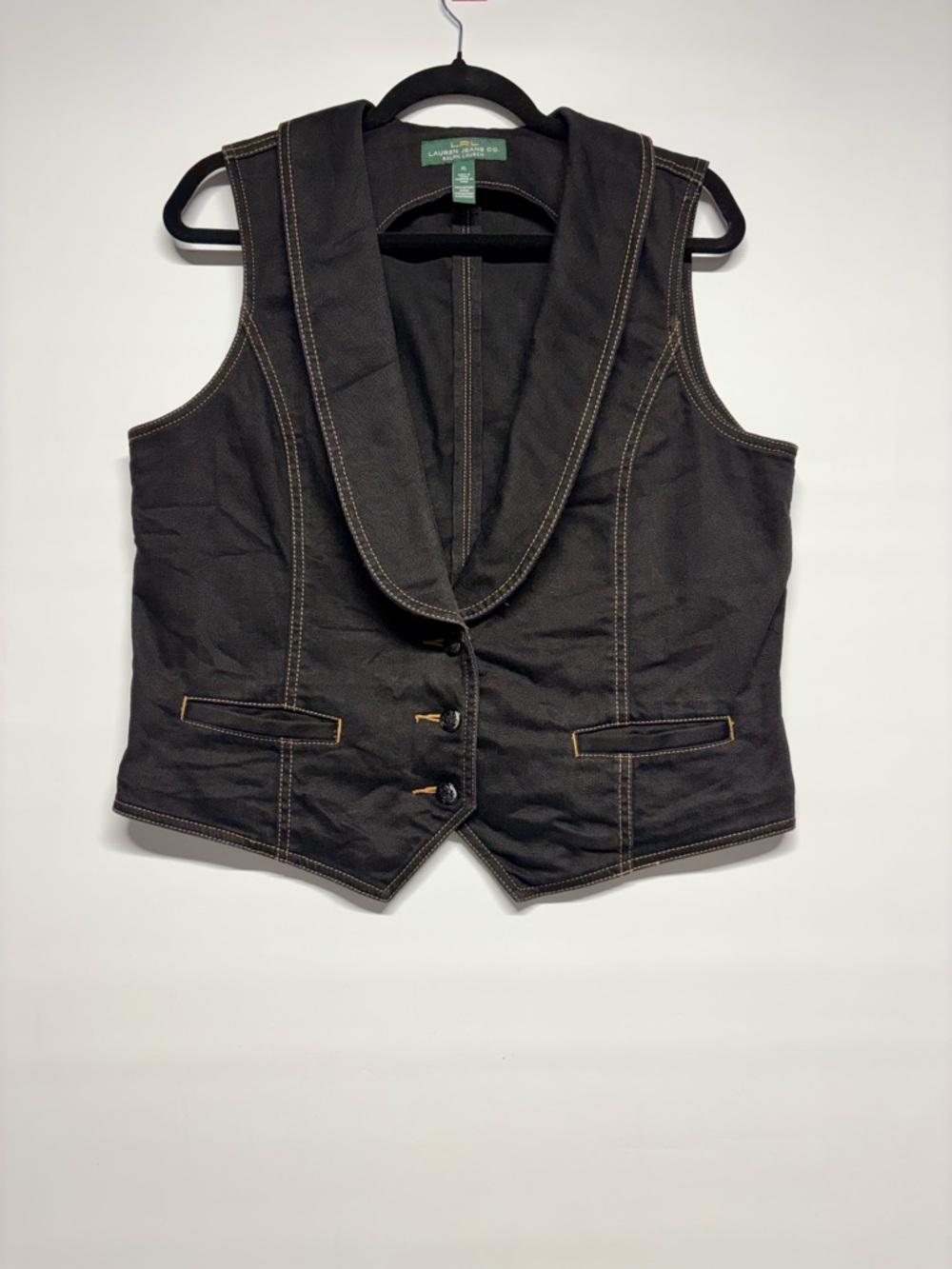 ✨Lauren Ralph Lauren Black Vest Size XL - Picture 2 of 12